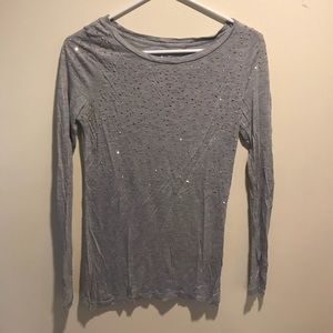 Gold studded long sleeve grey shirt